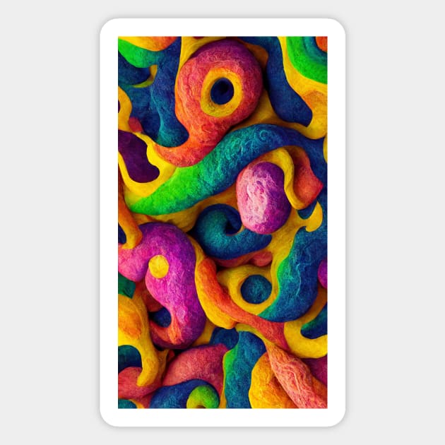 Rainbow seamless art Magnet by MorningPanda